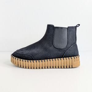 Ilse Jacobsen Tulip 6370 Plateau Ankle Boots EU 37 Black Chelsea Platform